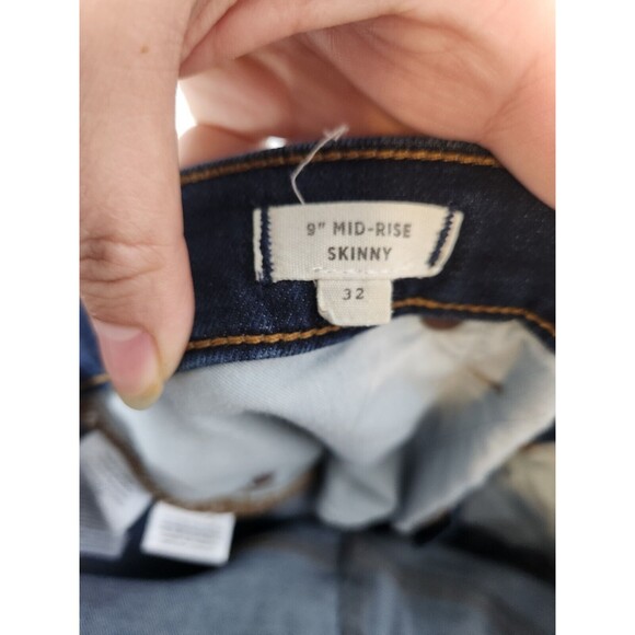 Madewell 9" Mid Rise Skinny Jeans Blue Pants Womens Size 32 Dark Wash Denim - Picture 12 of 15